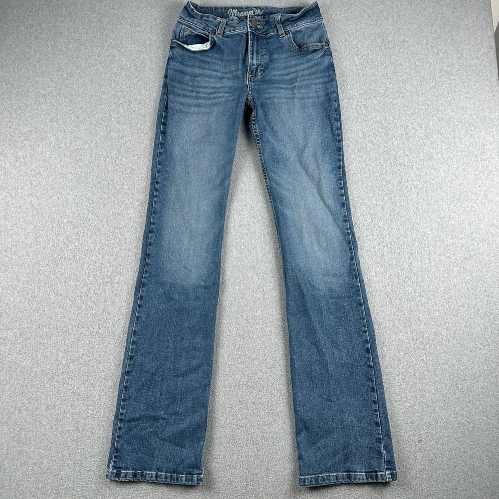 Wrangler Jeans Womens 5 Boot Cut Blue Stretch Denim Mid Rise